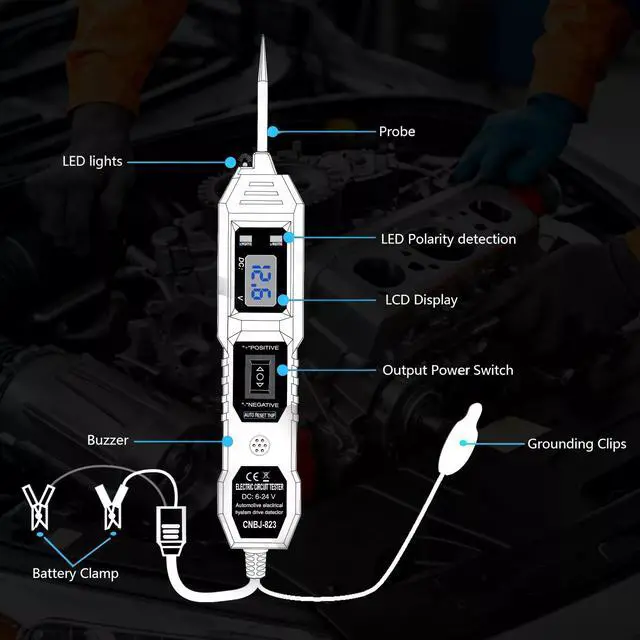 Alt view image 6 of 7 - 3.5-36V Digital Automotive Car Power Circuit Electrical Tester Probe Test Light