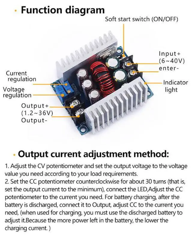 Alt view image 5 of 7 - 20A 300W Synchronous Buck Module DC Step Down Voltage CC Power 5V 12V 24V 36V