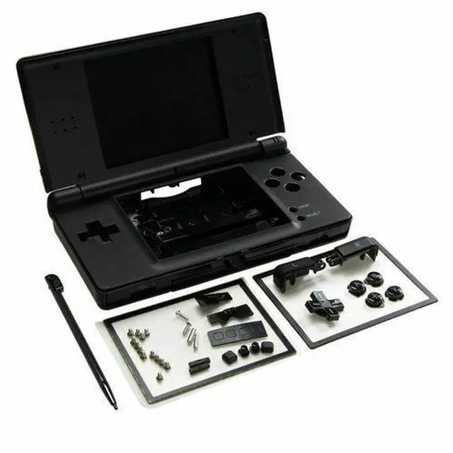 Alt view image 7 of 7 - Full Replacement Housing Shell Screen Lens Black For OEM Nintendo DS Lite NDSL