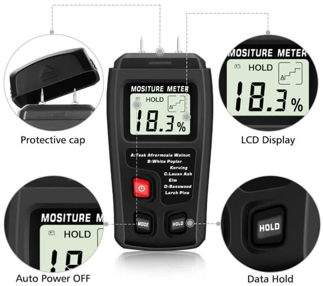 Alt view image 3 of 7 - Digital LCD Wood Moisture Meter Detector Tester Wood Firewood Paper Cardboard