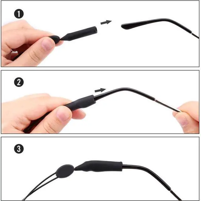 Alt view image 6 of 7 - 2x Glasses Strap Neck Cord Sports Eyeglasses Band Sunglasses Rope String Holder