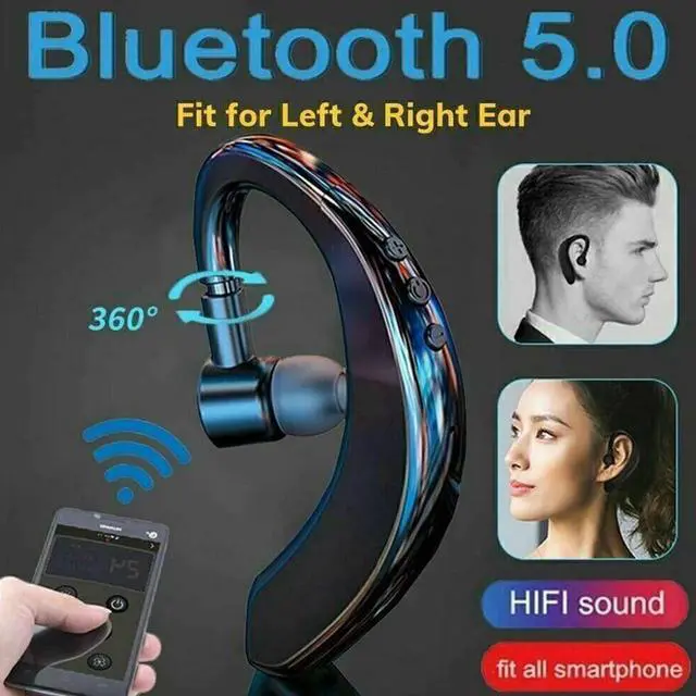 Alt view image 4 of 7 - Wireless Bluetooth 5.0 Earpiece Headset Driving Trucker Earbuds Noise Cancelling
