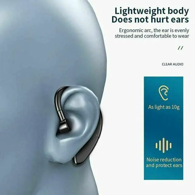 Alt view image 6 of 7 - Wireless Bluetooth 5.0 Earpiece Headset Driving Trucker Earbuds Noise Cancelling