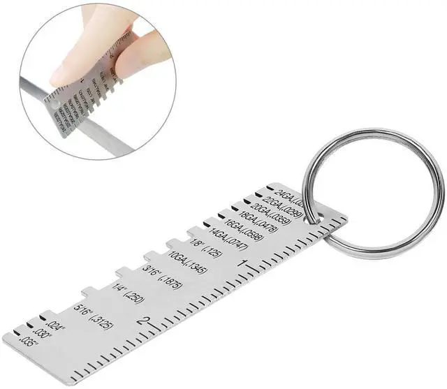 Alt view image 3 of 7 - 2PCS Thickness Gage Sheet Metal Gauge Measuring Tool Wire Gauge Stainless Steel