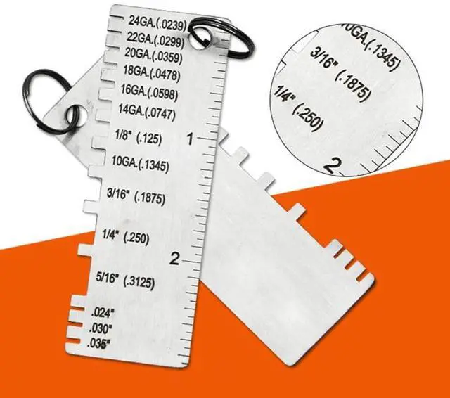 Alt view image 6 of 7 - 2PCS Thickness Gage Sheet Metal Gauge Measuring Tool Wire Gauge Stainless Steel