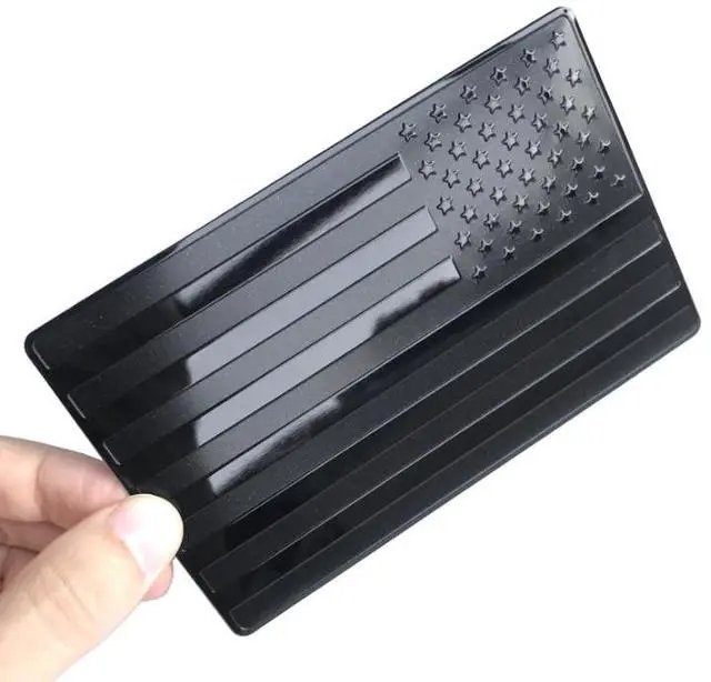 Alt view image 4 of 7 - 2PCS Metal USA Flag Sticker American Car Truck Decal Emblem Black