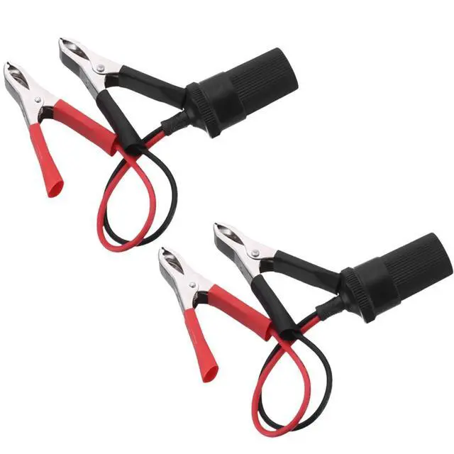 Alt view image 7 of 7 - 2PCS Car Battery Alligator Clamp Clip Cigarette Lighter Power Adapter Socket 12V
