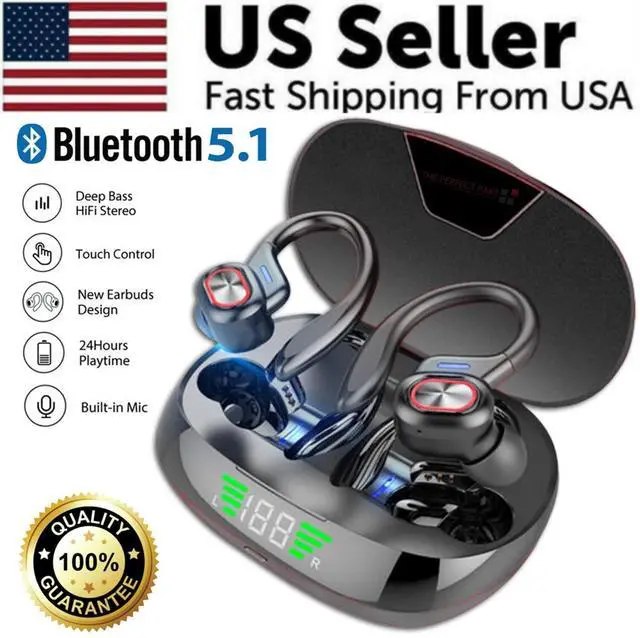 Alt view image 2 of 7 - Bluetooth Headset 5.1 True Wireless Earphones Earbuds Headphones HiFi Sport TWS