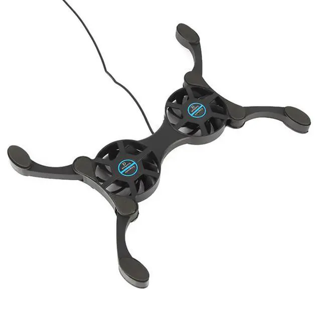 Alt view image 6 of 7 - Dual USB Cooling Fan Pad Foldable Slim Fans Cooler Stand For Laptop PC Notebook