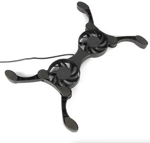 Alt view image 7 of 7 - Dual USB Cooling Fan Pad Foldable Slim Fans Cooler Stand For Laptop PC Notebook