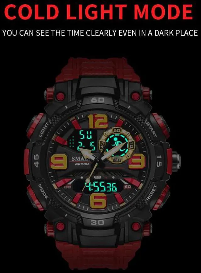 Alt view image 6 of 7 - Military Men Watch Fashion Sport Outdoor G Wristwatch Male Digital Stopwatch