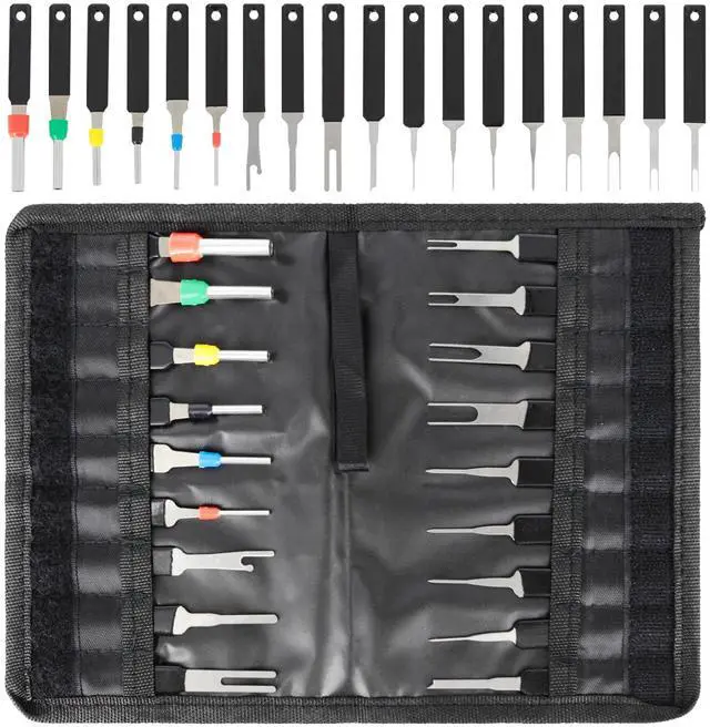 Alt view image 4 of 7 - 18Pcs Heavy Duty Thick Car Terminal Removal Kit Wire Connector Pin Release Tool