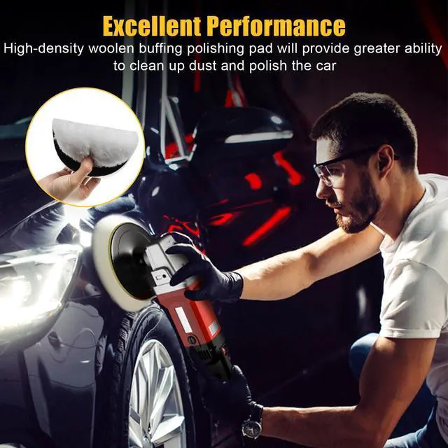 Alt view image 3 of 7 - 5PCS 6" Buffing Polishing Pad Wool Wheel Mop Kit For Car Polisher Drill Adapter