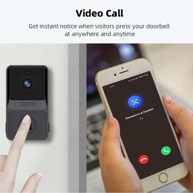 Alt view image 7 of 7 - Smart Wireless WiFi Doorbell Intercom Video Camera Door Ring Bell Chime Security
