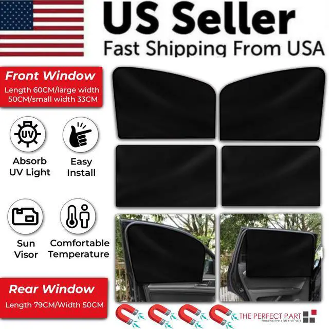 Alt view image 2 of 7 - 4X Magnetic Car Side Front Rear Window Sun Shade Cover Mesh Shield UV Protection