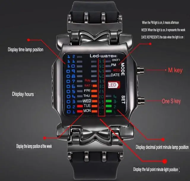 Alt view image 3 of 7 - Luxury Men's Watch LED Sports Date Digital Bracelet Waterproof Quartz Wristwatch