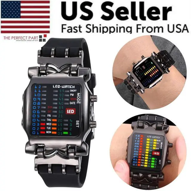 Alt view image 2 of 7 - Luxury Men's Watch LED Sports Date Digital Bracelet Waterproof Quartz Wristwatch