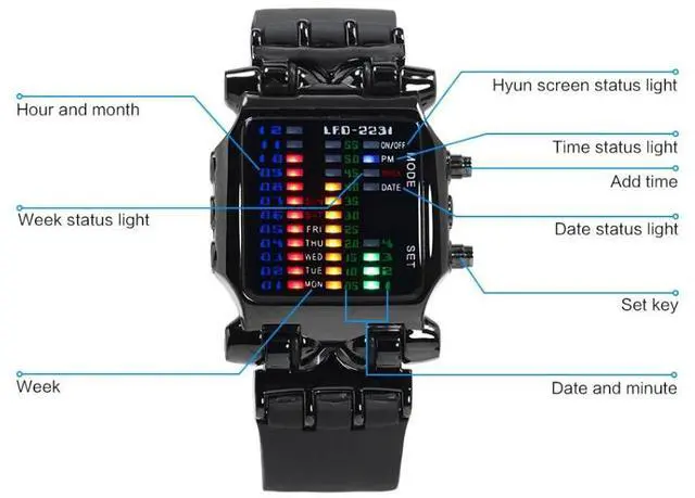 Alt view image 7 of 7 - Luxury Men's Watch LED Sports Date Digital Bracelet Waterproof Quartz Wristwatch