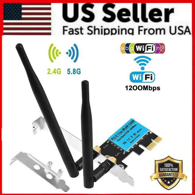 Alt view image 2 of 7 - WiFi 1200Mbps Desktop PCIe Adapter 2.4G/5G Dual Band AX210 802.11AX PCI-E Card