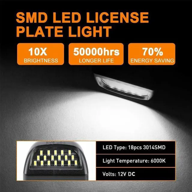 Alt view image 7 of 7 - For 00-06 Chevy Tahoe Suburban GMC Yukon XL LED License Plate Light Lamp Pair