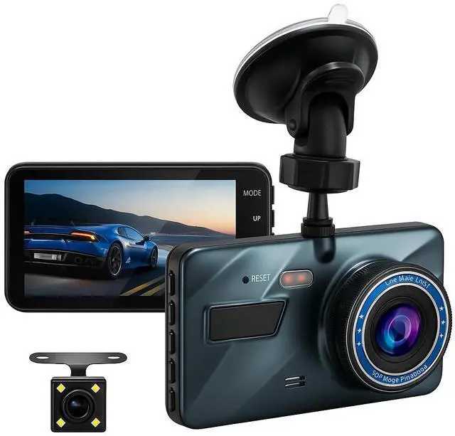 Main image of HD 1080P Car Dual Lens Dash Cam 4" DVR Recorder Front & Rear Camera Night Vision