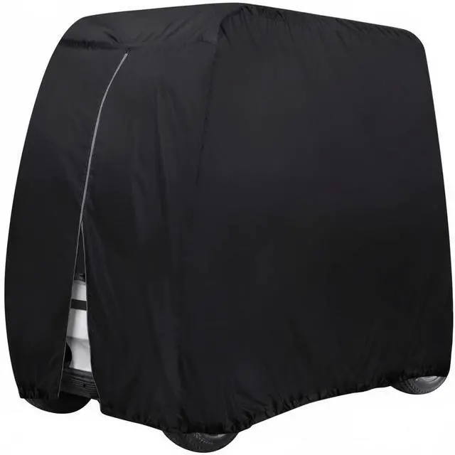 Main image of Waterproof Golf Cart Cover Zipper 4 Passenger EZ GO Club Car Yamaha Elastic Hem