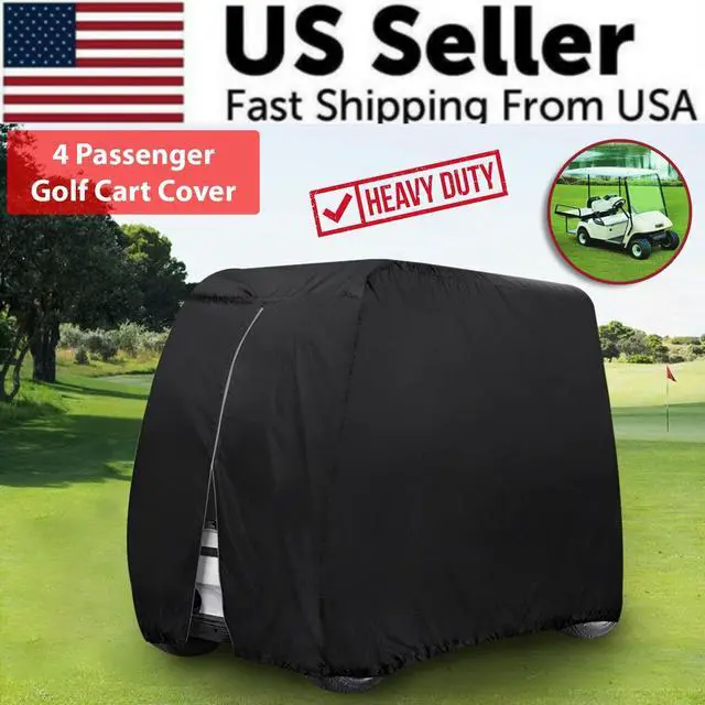 Alt view image 2 of 7 - Waterproof Golf Cart Cover Zipper 4 Passenger EZ GO Club Car Yamaha Elastic Hem