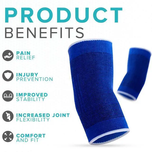 Alt view image 3 of 7 - Elbow Elastic Compression Sleeve Elbow Brace Tennis Arthritis Bursitis Relief