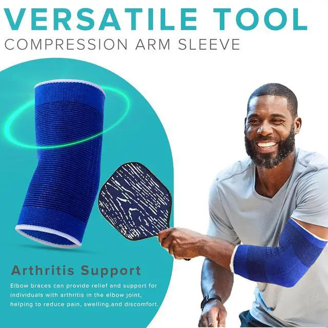 Alt view image 4 of 7 - Elbow Elastic Compression Sleeve Elbow Brace Tennis Arthritis Bursitis Relief