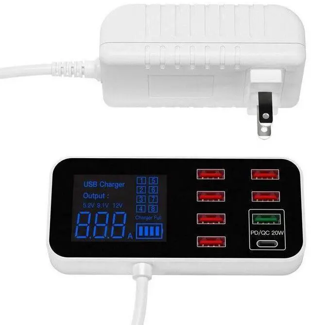 Main image of Multi USB 8-Port Fast Desktop Hub Wall Charger Charging Station Quick Charge 3.0