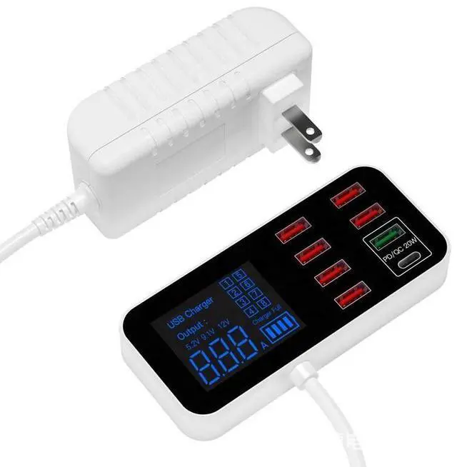 Alt view image 5 of 7 - Multi USB 8-Port Fast Desktop Hub Wall Charger Charging Station Quick Charge 3.0