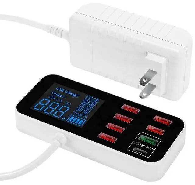 Alt view image 7 of 7 - Multi USB 8-Port Fast Desktop Hub Wall Charger Charging Station Quick Charge 3.0