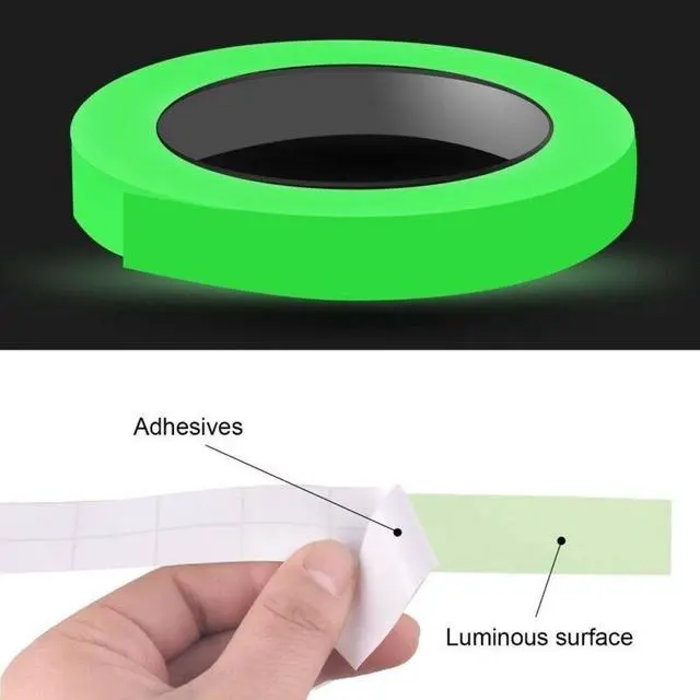 Alt view image 5 of 7 - 2PC Luminous Tape Self Adhesive Glow In The Dark Wall Sticker Fluorescent Light