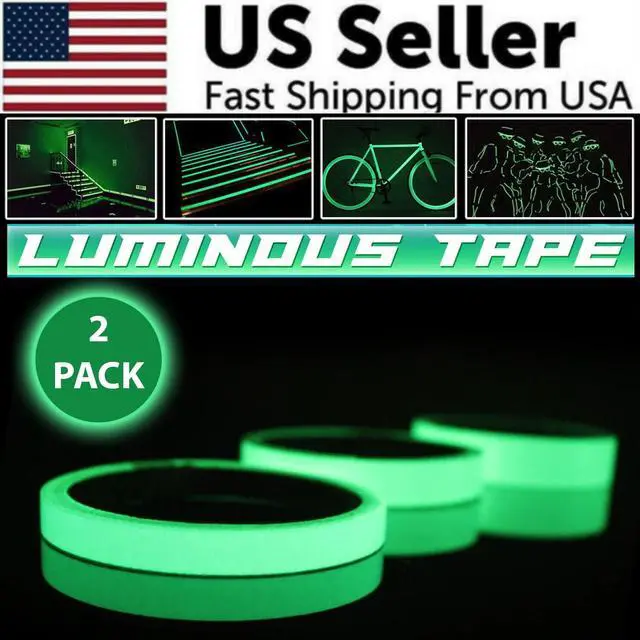 Alt view image 2 of 7 - 2PC Luminous Tape Self Adhesive Glow In The Dark Wall Sticker Fluorescent Light