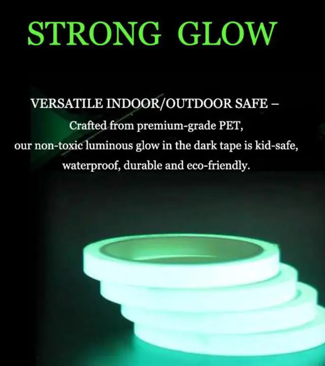 Alt view image 3 of 7 - 2PC Luminous Tape Self Adhesive Glow In The Dark Wall Sticker Fluorescent Light