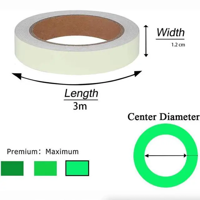 Alt view image 6 of 7 - 2PC Luminous Tape Self Adhesive Glow In The Dark Wall Sticker Fluorescent Light