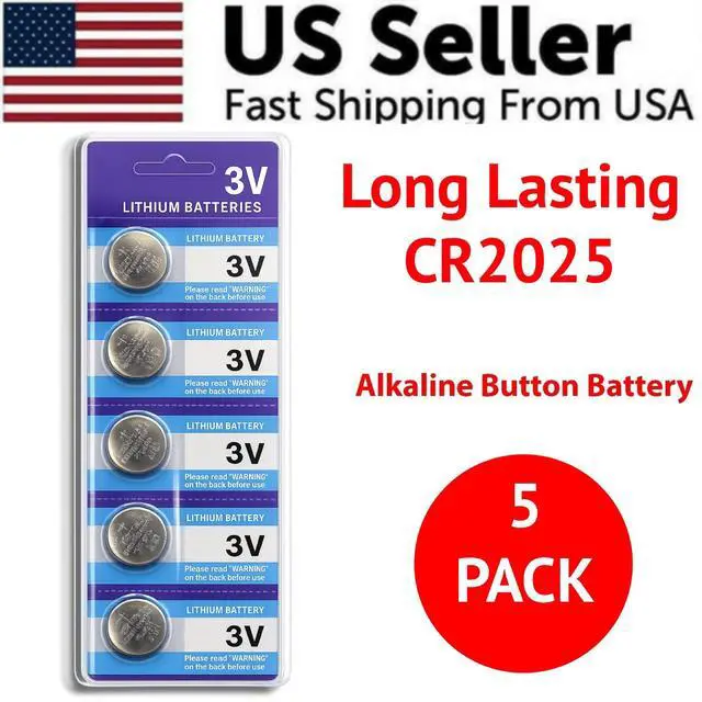 Alt view image 6 of 7 - 5 x Fresh CR 2025 CR2025 ECR2025 BR2025 LITHIUM COIN CELL Battery Exp 2029 NEW