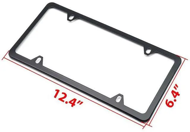 Alt view image 3 of 7 - 2x High Quality Stainless Steel Metal License Plate Frame Tag Cover Black New US