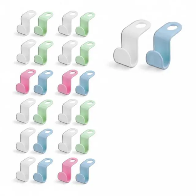 Main image of 40 PCS Clothes Hanger Connector Hooks Closet Hangers Organizer Space Saving Clip