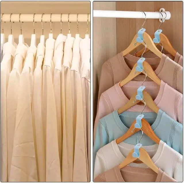 Alt view image 3 of 7 - 40 PCS Clothes Hanger Connector Hooks Closet Hangers Organizer Space Saving Clip