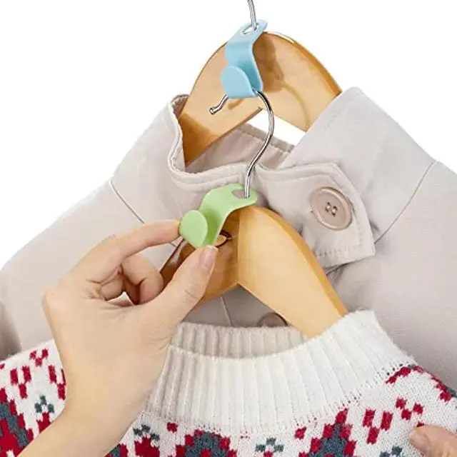 Alt view image 6 of 7 - 40 PCS Clothes Hanger Connector Hooks Closet Hangers Organizer Space Saving Clip