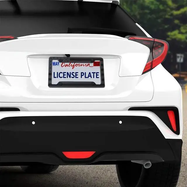 Alt view image 4 of 7 - 1X Black 3D USA American Flag License Plate Frame Holder Auto Car Tag Decal ABS