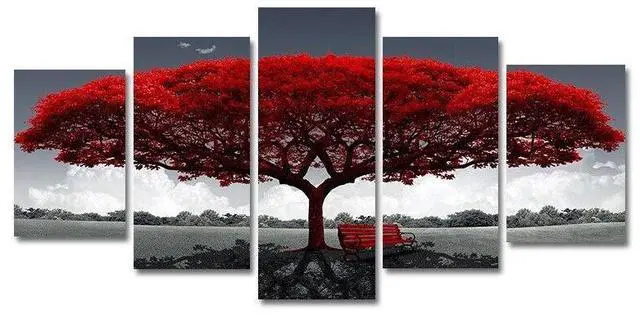 Main image of 5Pcs Canvas Print Paintings Landscape Pictures Wall Art Modern Living Room Decor