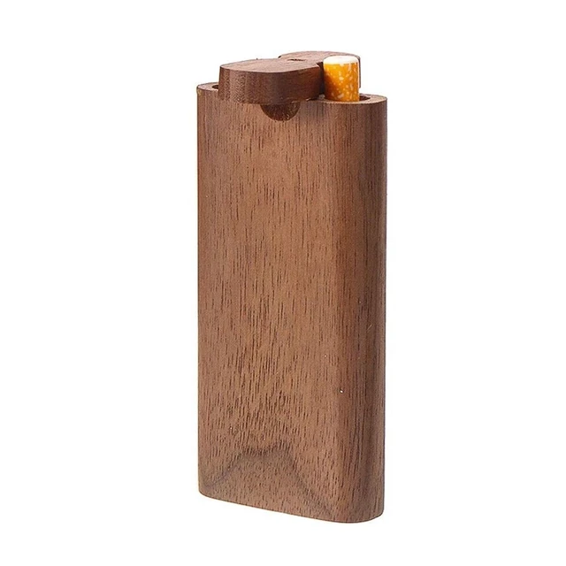 Alt view image 7 of 7 - Wooden Dugout Pipe Self Cleaning Metal Bat Poker Smoking Pipe One Hitter Kit US