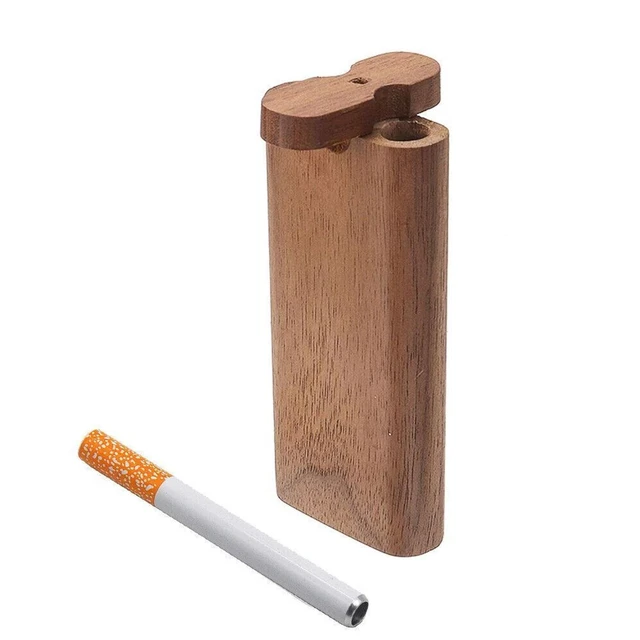 Alt view image 6 of 7 - Wooden Dugout Pipe Self Cleaning Metal Bat Poker Smoking Pipe One Hitter Kit US