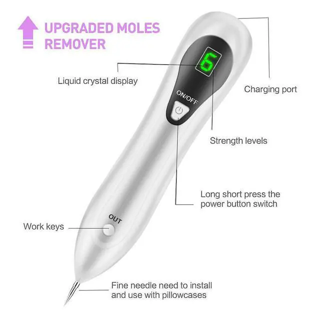 Alt view image 6 of 7 - Electric Laser Plasma Pen Mole Removal Dark Spot Remover Skin Wart Tag Tattoo