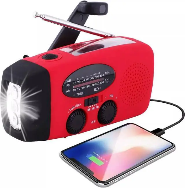 Main image of Emergency Radio Crank Solar Hand Weather 1000mAh Power Bank Charger Flash Light