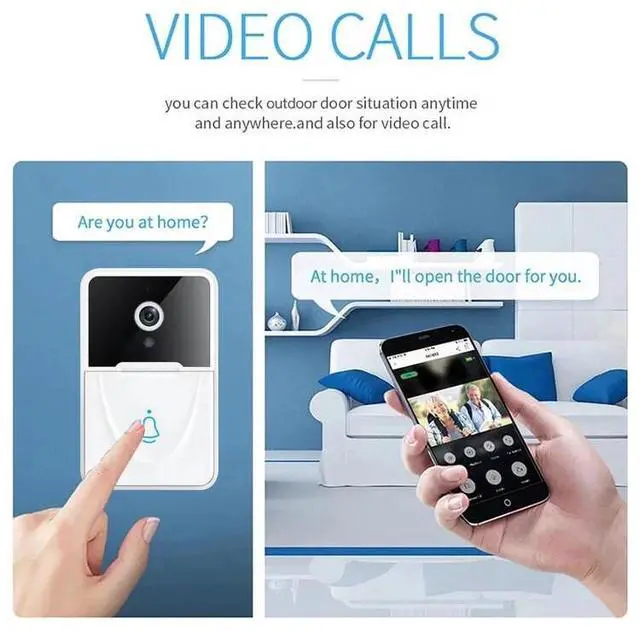 Alt view image 3 of 7 - Wireless Security WiFi Smart Doorbell Intercom Video Camera Bell Chime Door Ring