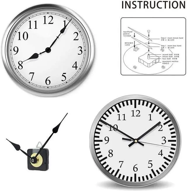 Alt view image 4 of 7 - DIY Clock Movement Quartz Mechanism Wall Replacement Repair Tool Parts Hands Kit