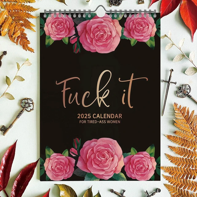 Alt view image 3 of 7 - 2025 Calendar For Tired-Ass Women Swear Word 12 Month Weekly Daily Wall Planner